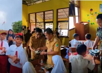 Bupati Karawang Bareng Dandim 0604 Simulasi Makan Gratis Bergizi di SDN I Cibadak Rawamerta